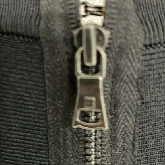 BCBGMAXAZRIA Ribbed Two-Tone Bodycon Mini Dress in Blue/Black - Picture 10 of 16